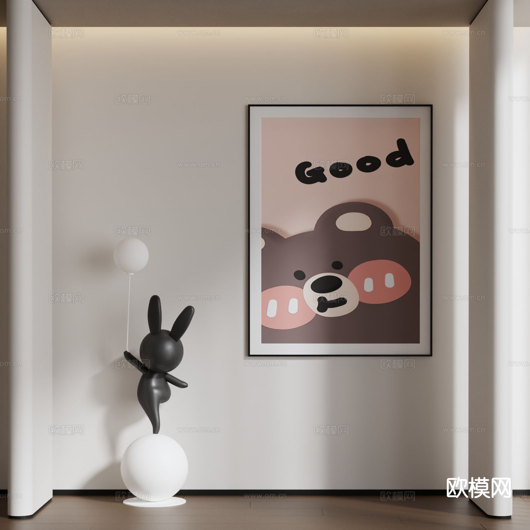 儿童挂画 卡通挂画 装饰画3d模型下载