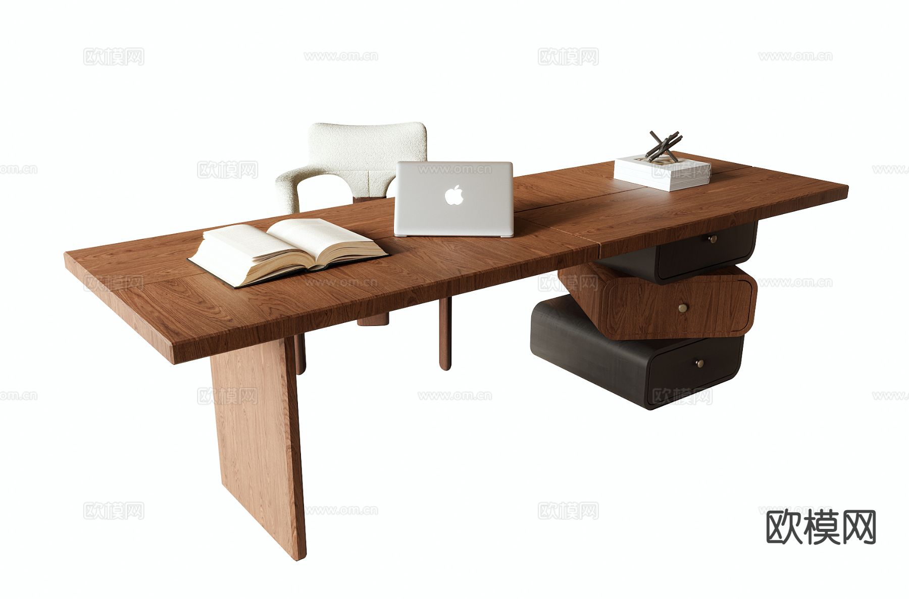 中古风书桌 电脑桌 学习桌3d模型下载