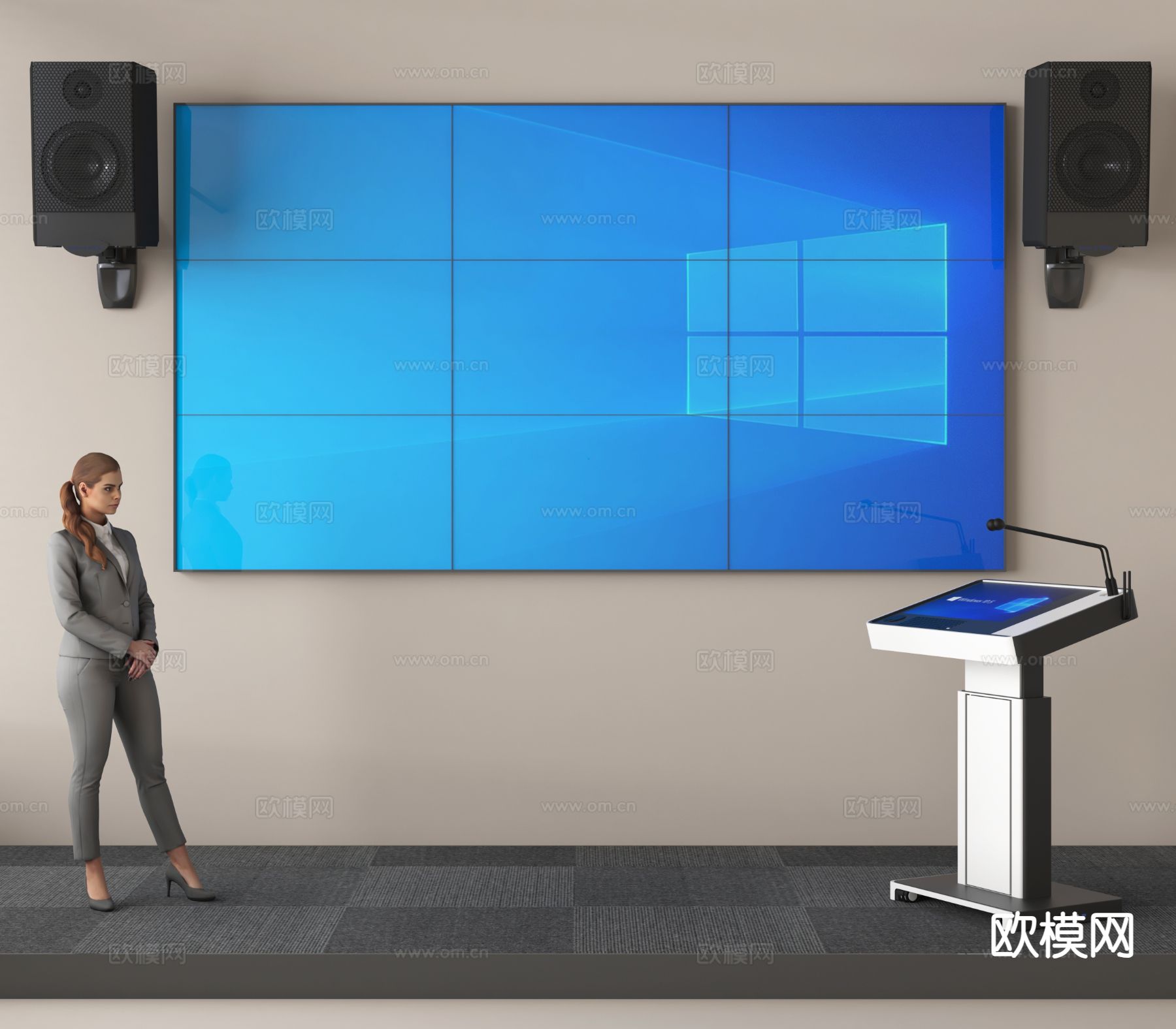 现代显示屏3d模型下载