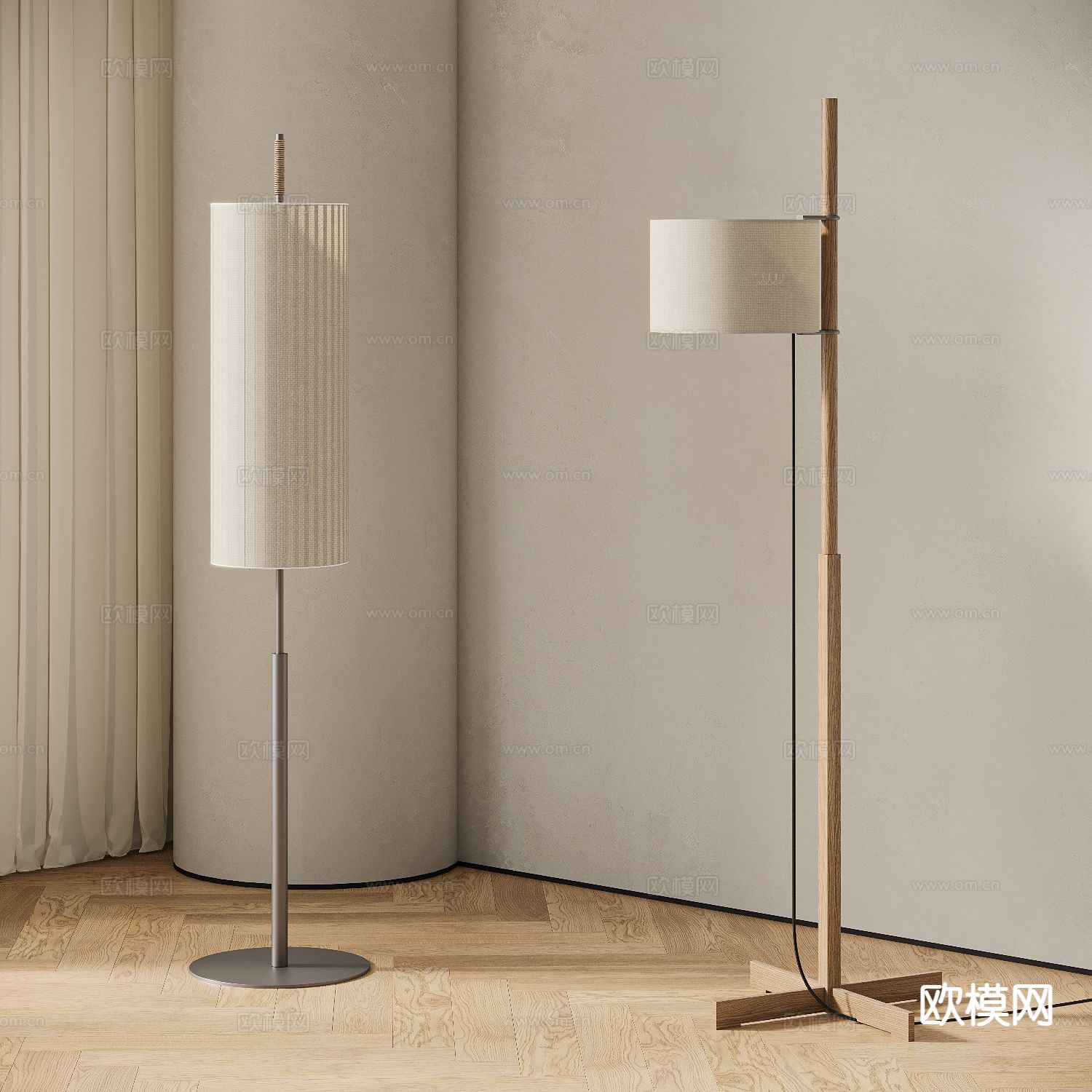 侘寂落地灯3d模型下载