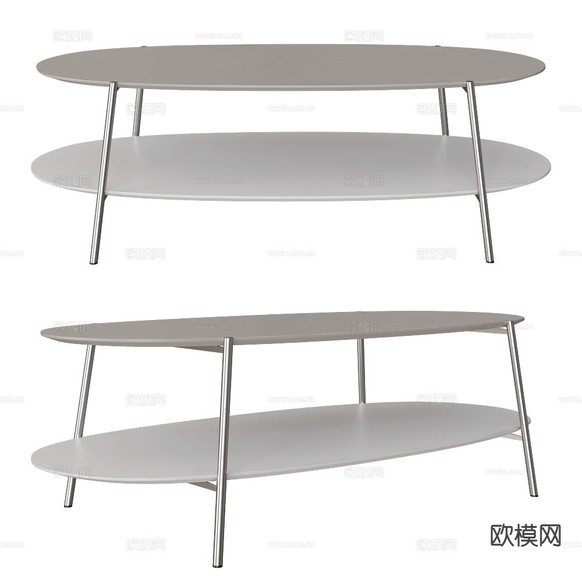COEDITION 简约茶几 椭圆茶几3d模型下载(渲染图1)