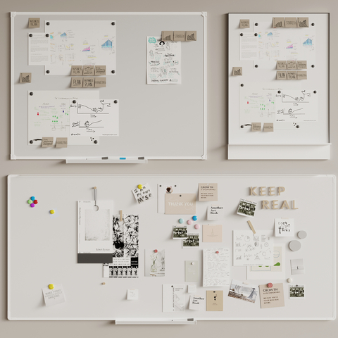  现代白板 写字板 便签su模型 