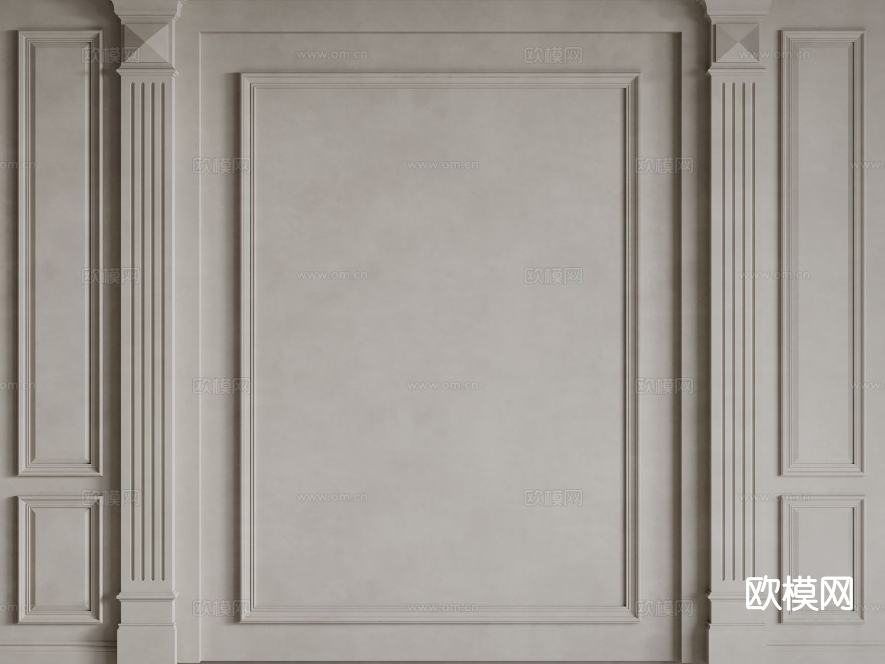 欧式背景墙3d模型下载