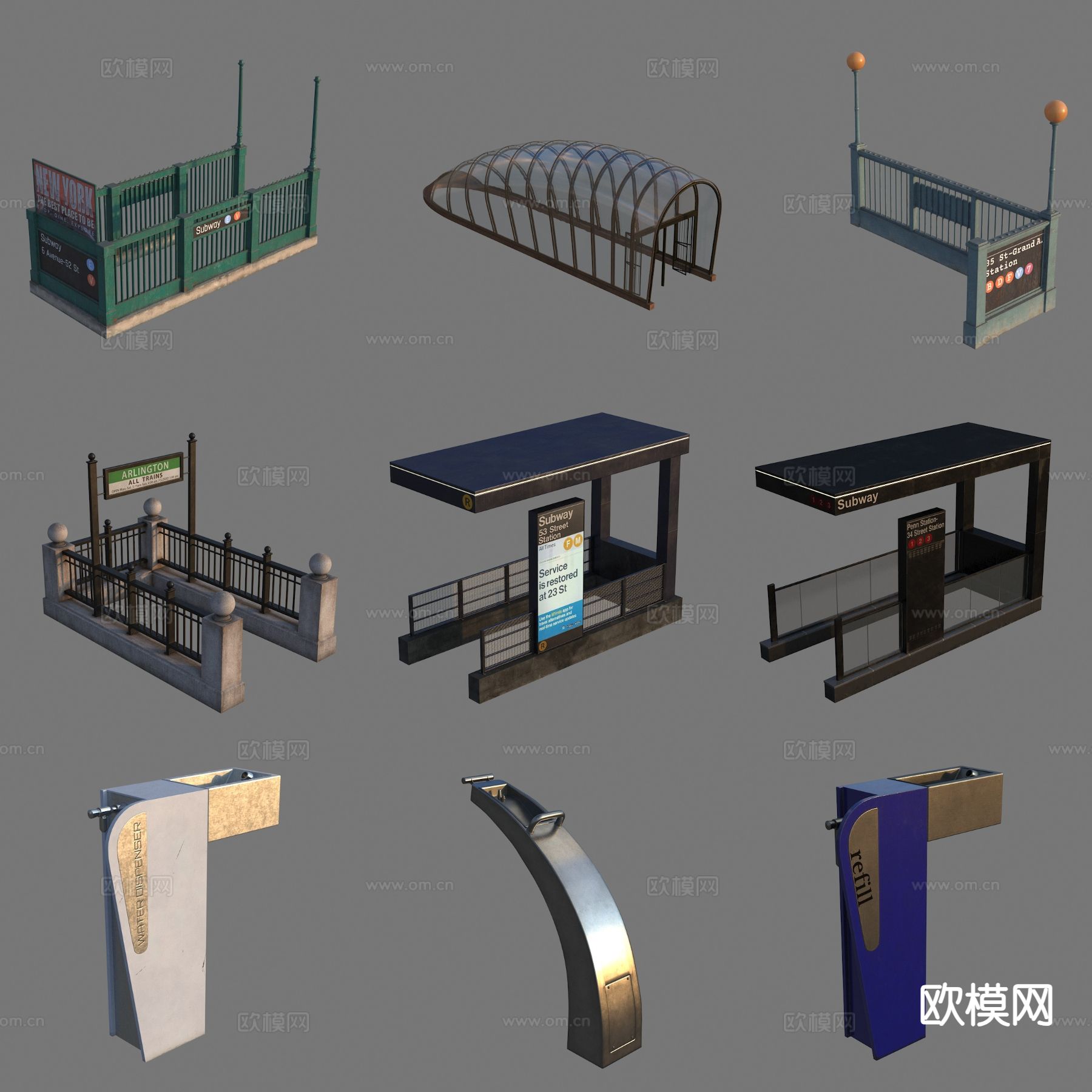 地下入口 通道入口3d模型下载