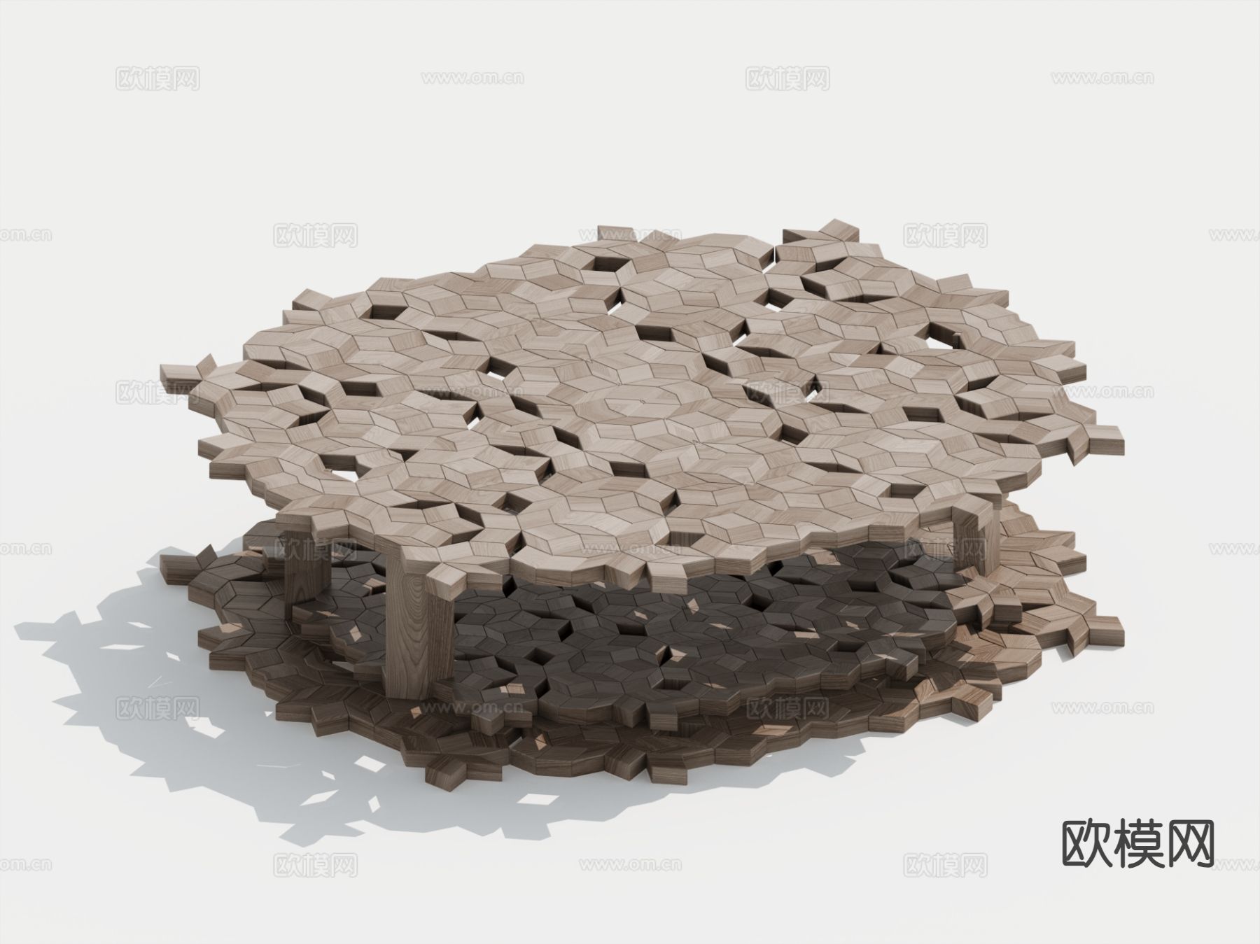 侘寂茶几 异形茶几3d模型下载