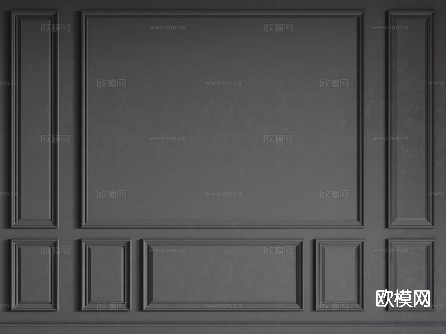 法式背景墙3d模型下载