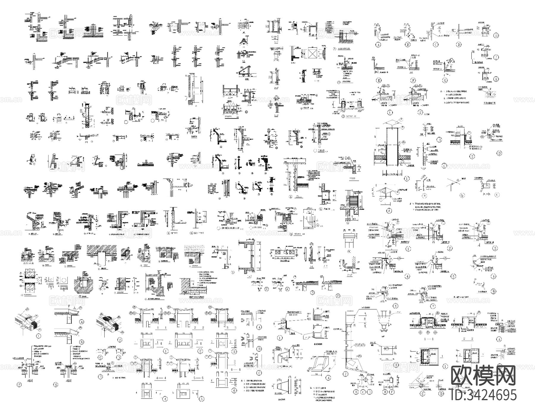 各种建筑构造做法cad大样图下载（渲染图10）