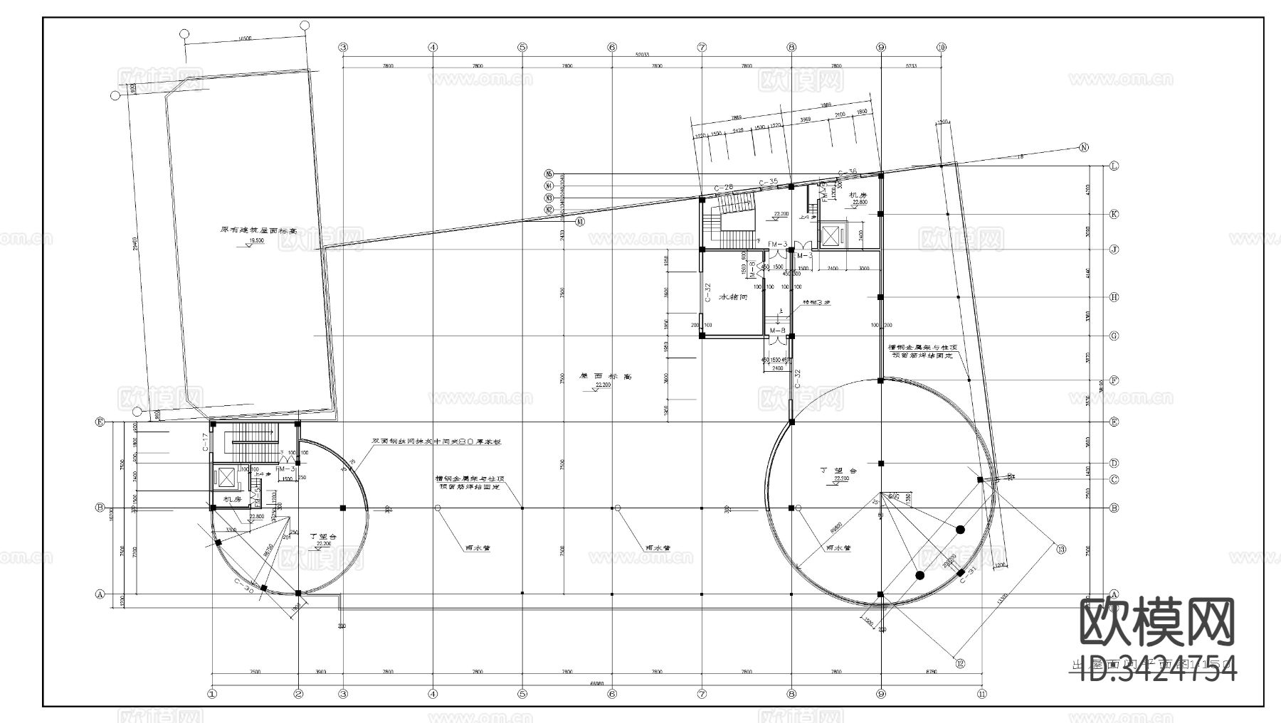 海城商厦建筑cad施工图下载（渲染图5）