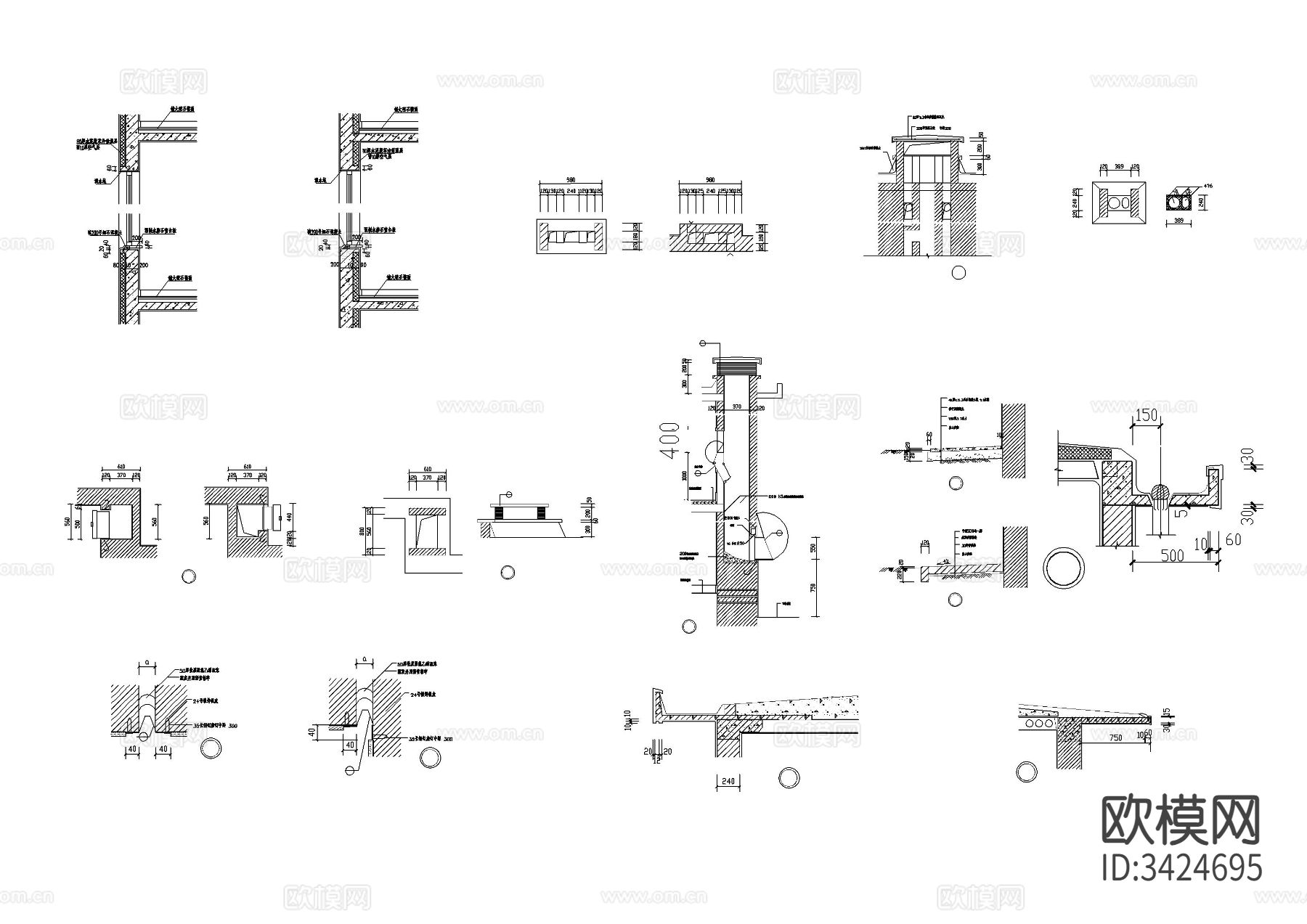 各种建筑构造做法cad大样图下载（渲染图1）