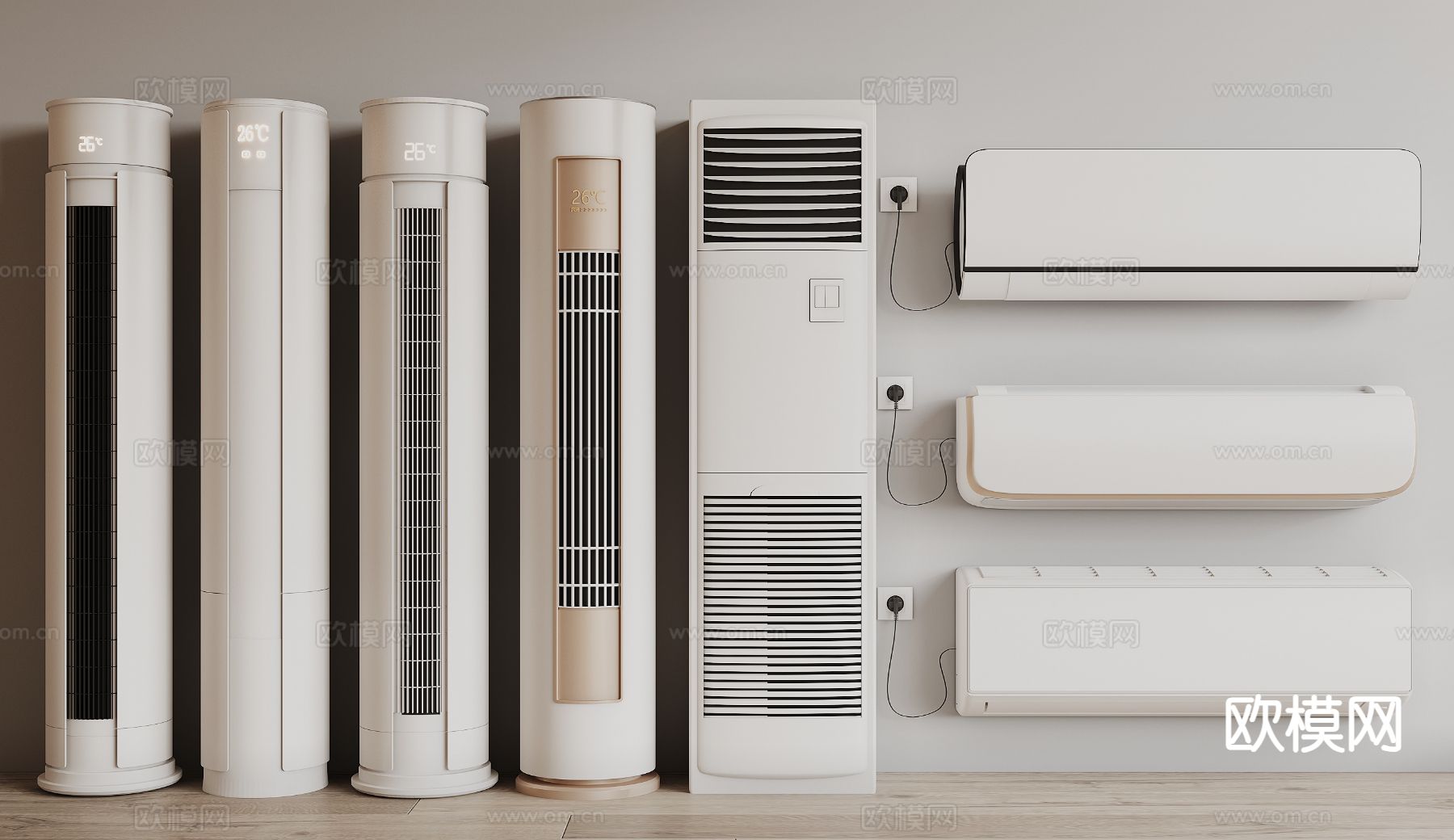 立式空调 壁挂空调3d模型下载