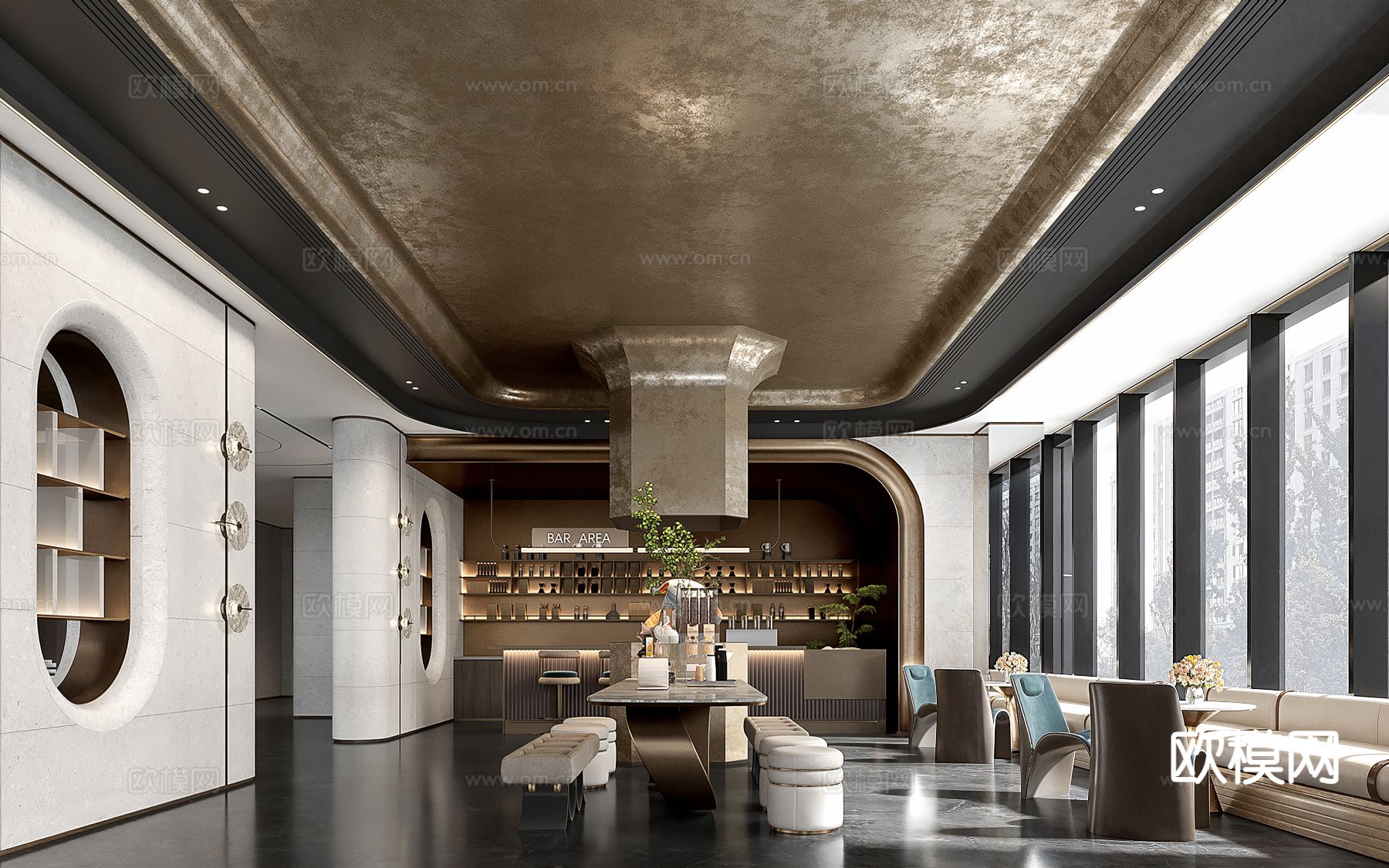 酒店大堂吧3d模型下载