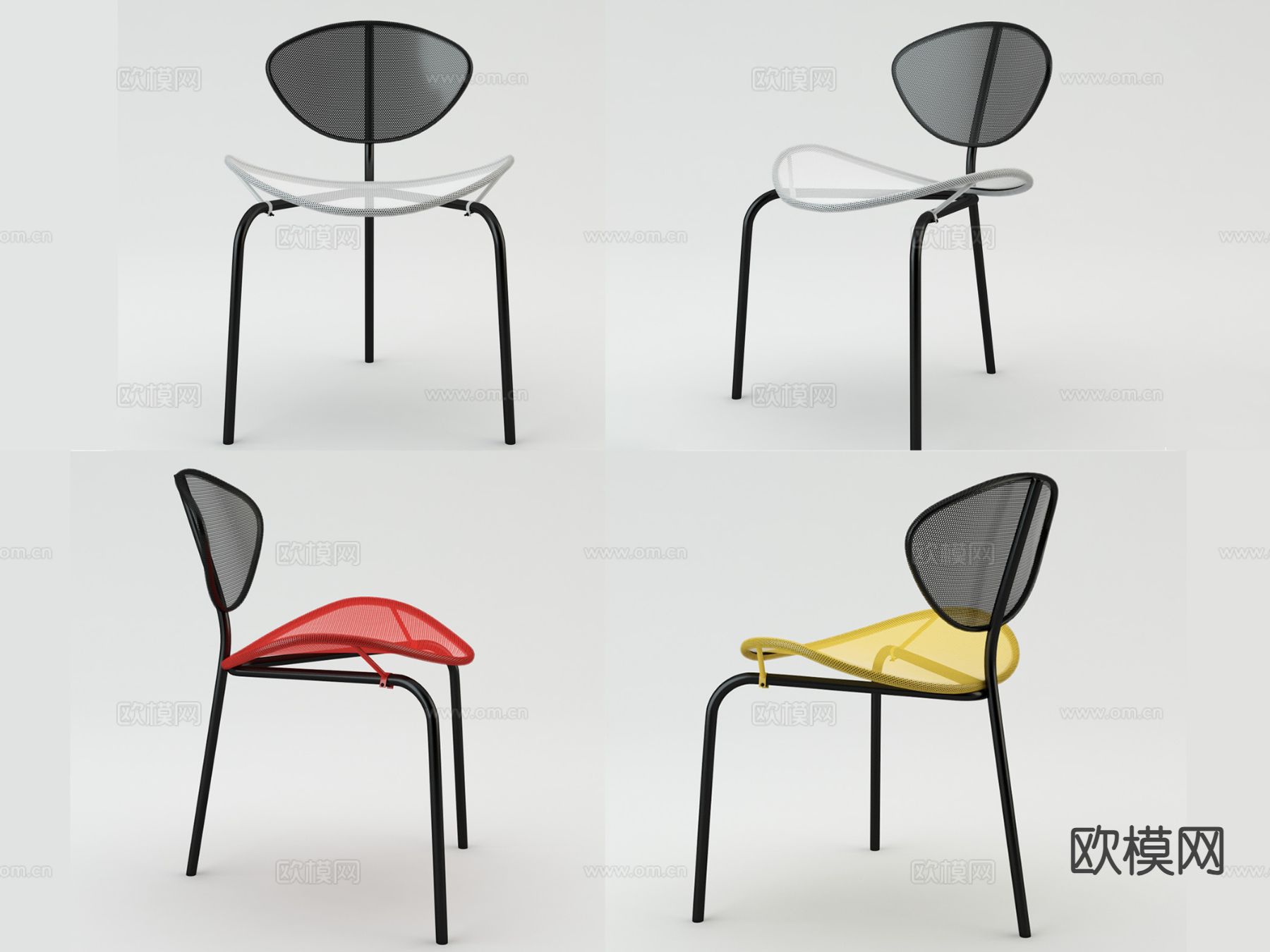 Gubi现代单椅 餐椅3d模型下载