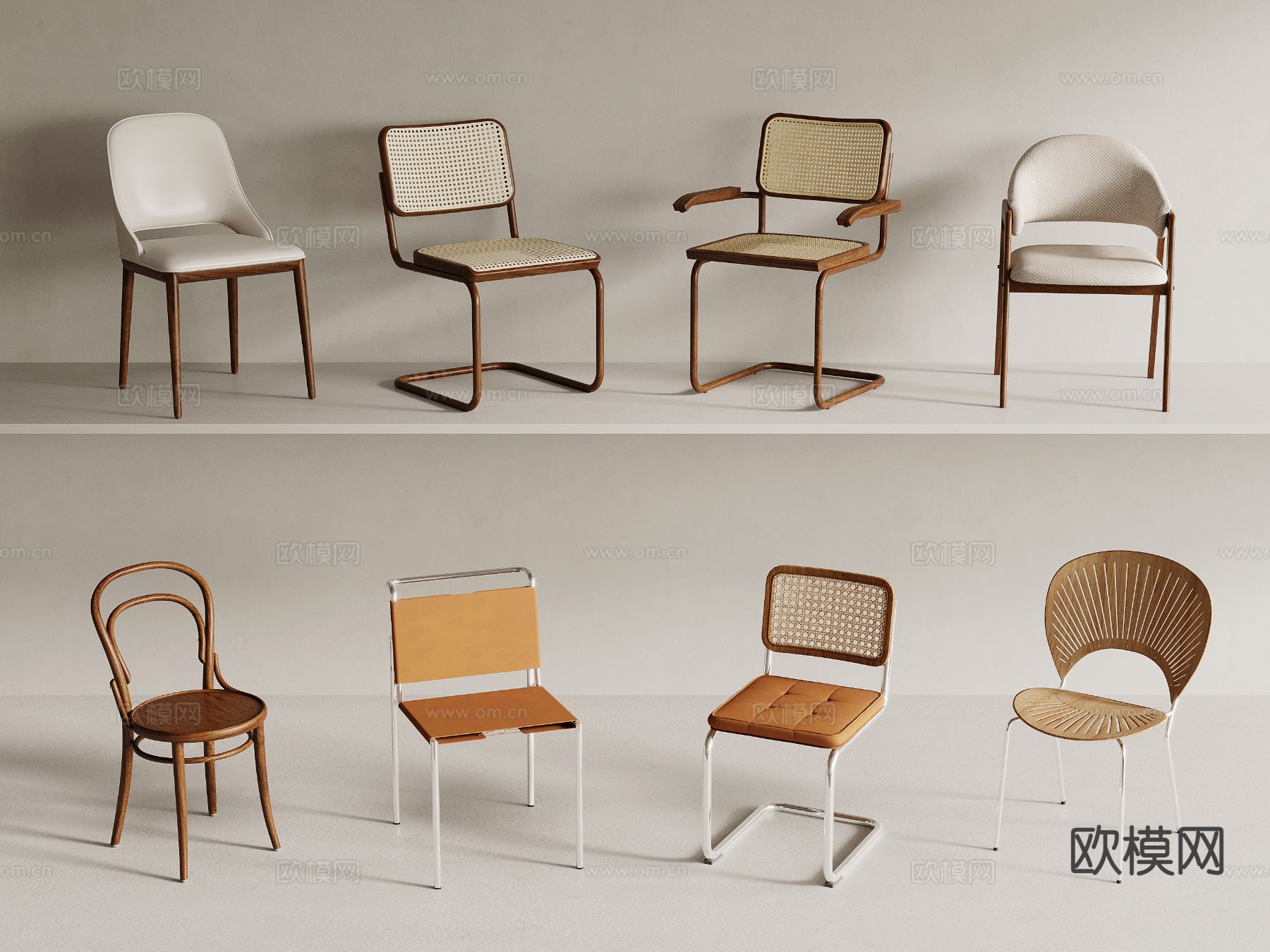 北欧椅子 餐椅3d模型下载