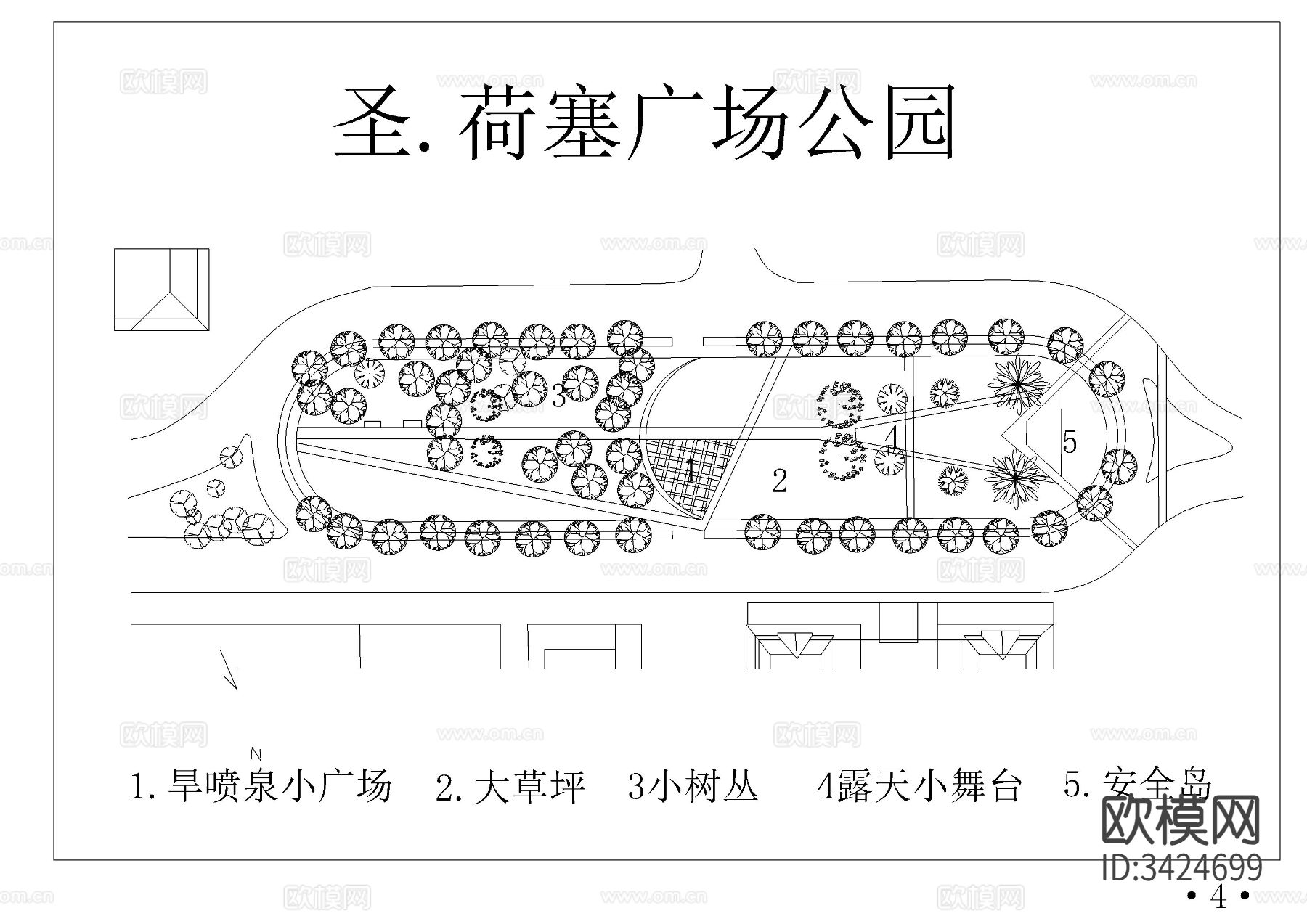 公园设计图集cad施工图下载（渲染图9）