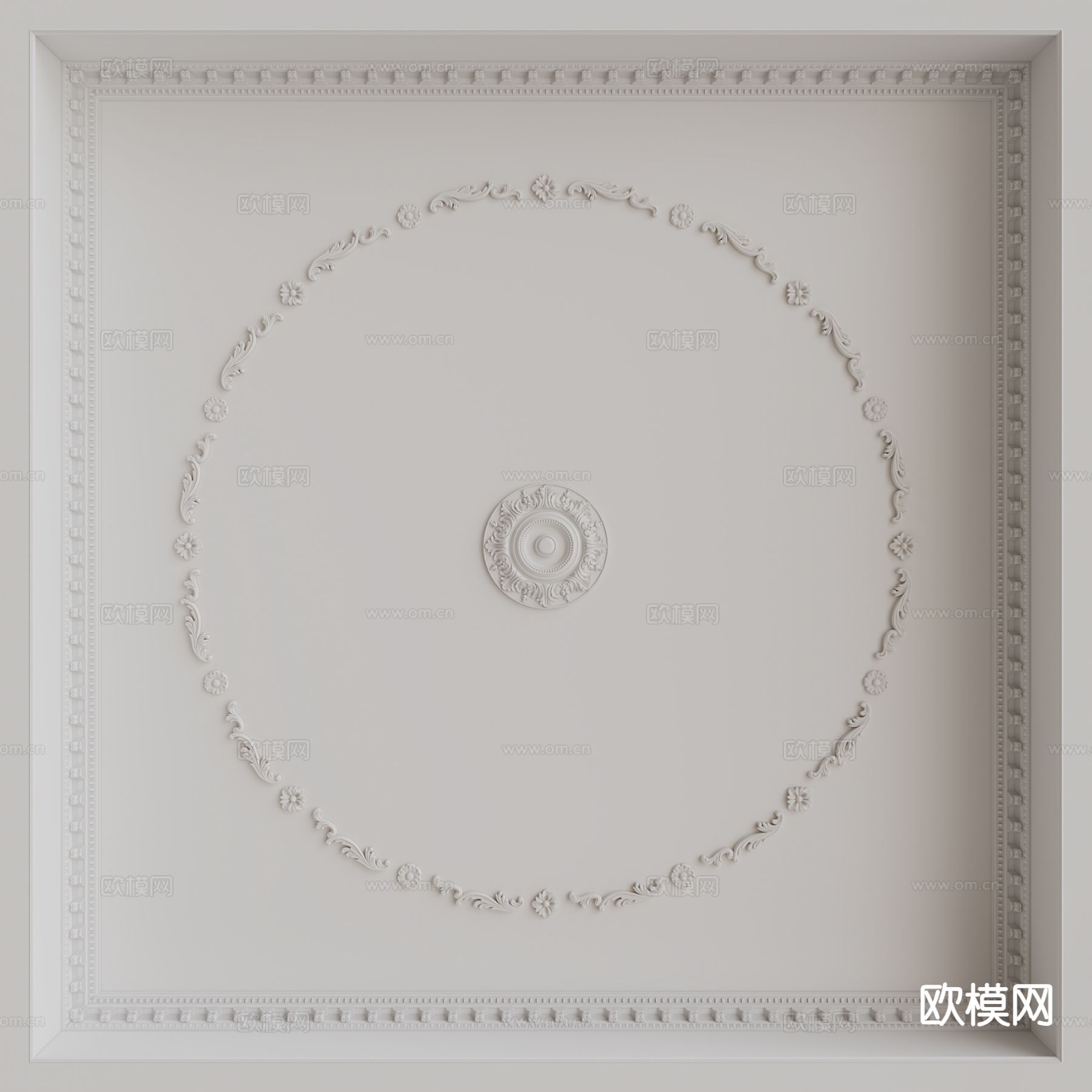 法式天花吊顶3d模型下载