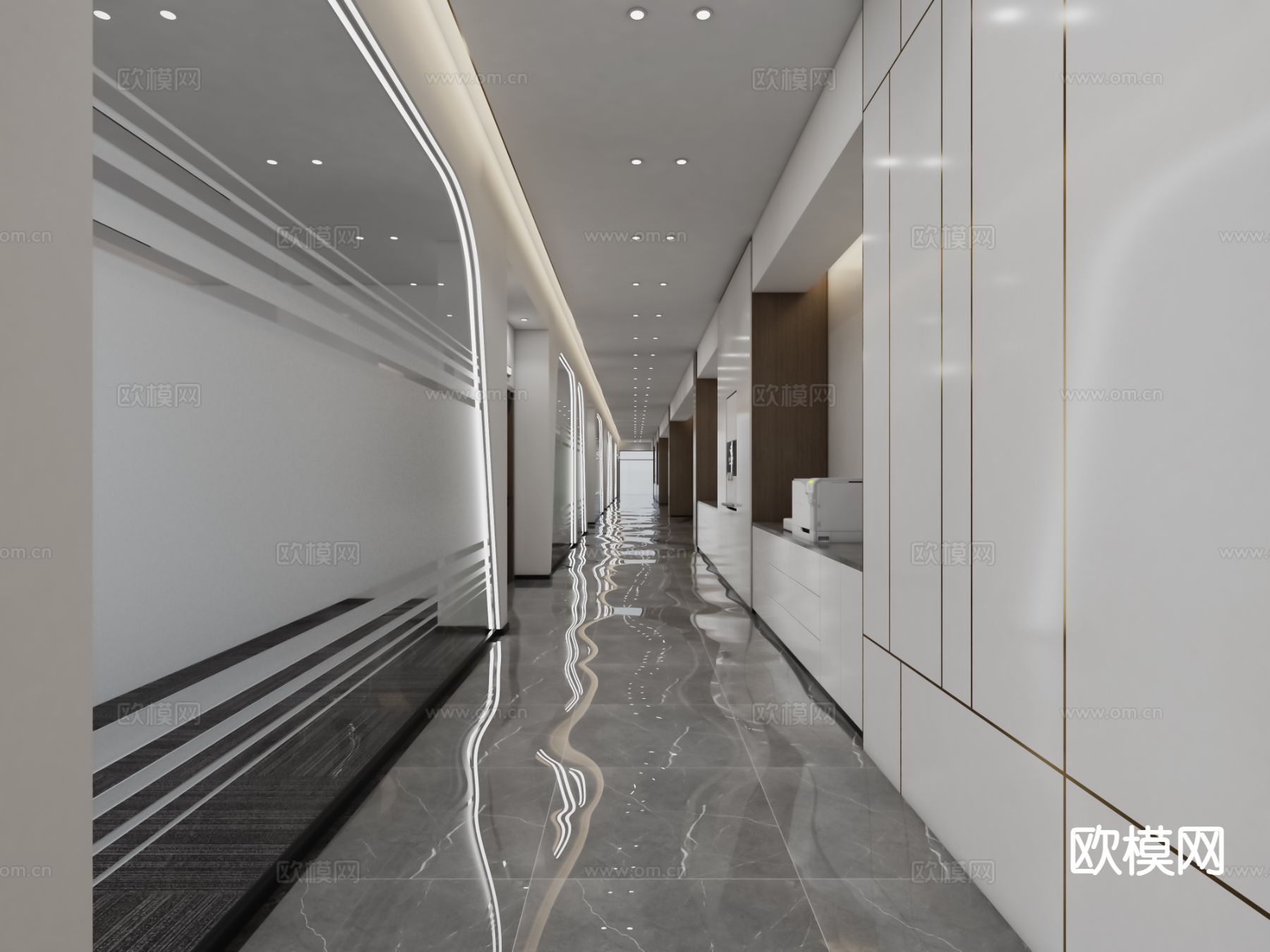 公司前台 接待3d模型下载（渲染图2）