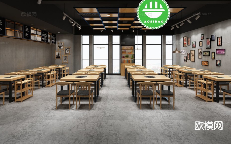 工業(yè)風火鍋店3d模型下載
