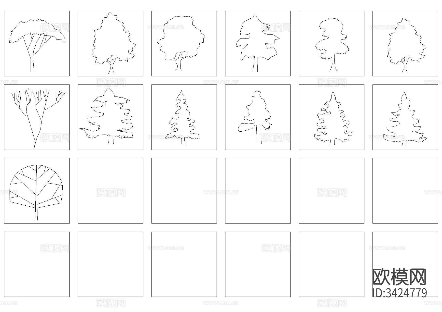 精品树立面图集cad图库下载（渲染图6）