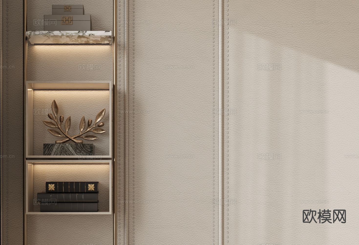 轻奢装饰柜su模型下载（渲染图2）