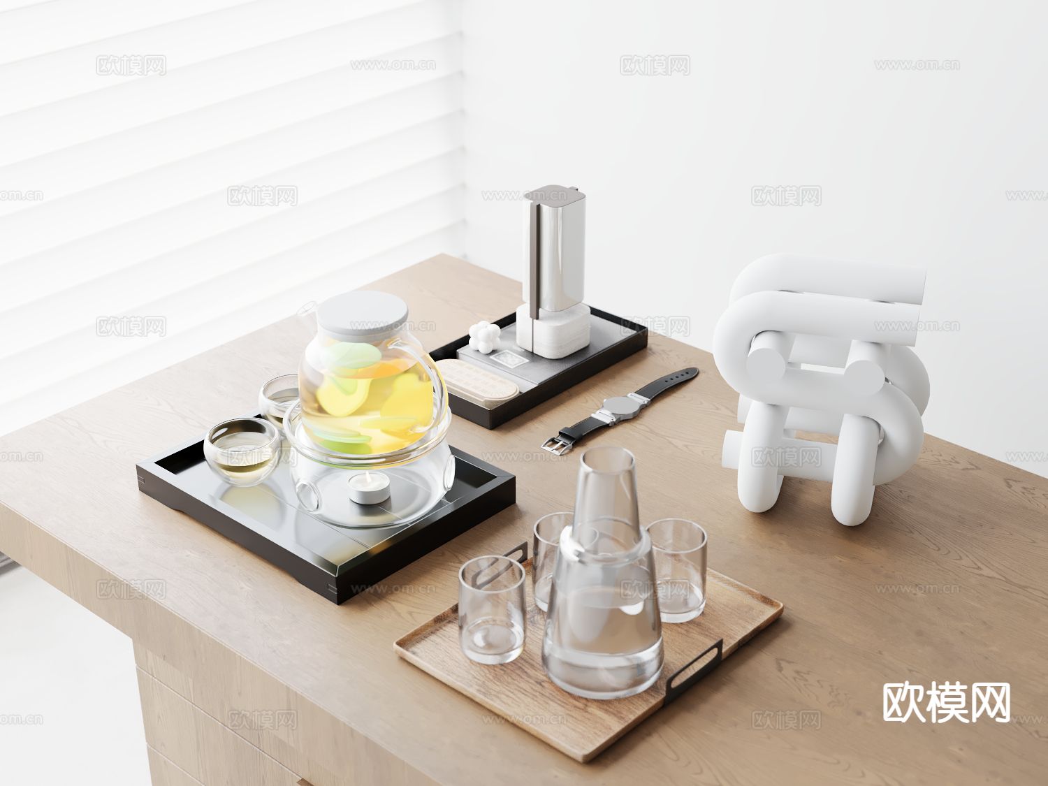现代餐具 水杯 水壶 茶杯3d模型下载