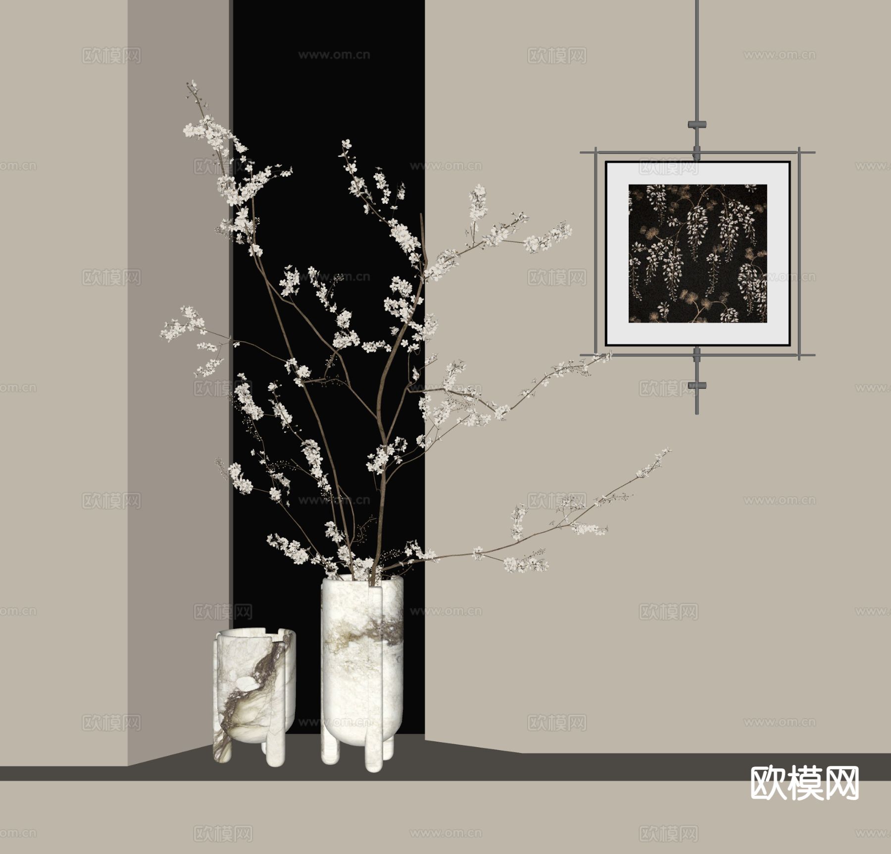 侘寂花瓶 花艺su模型