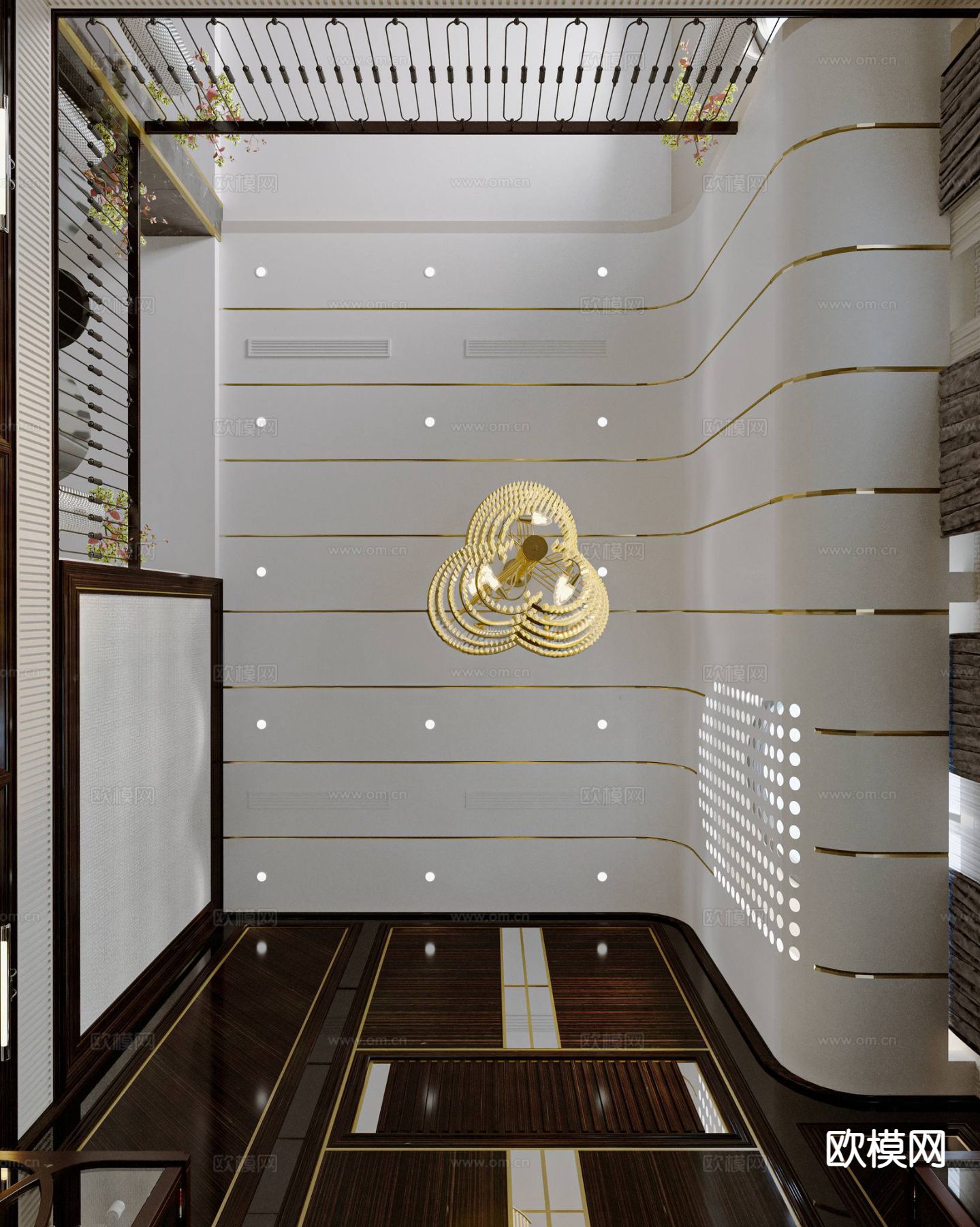 新中式客餐厅3d模型下载（渲染图4）