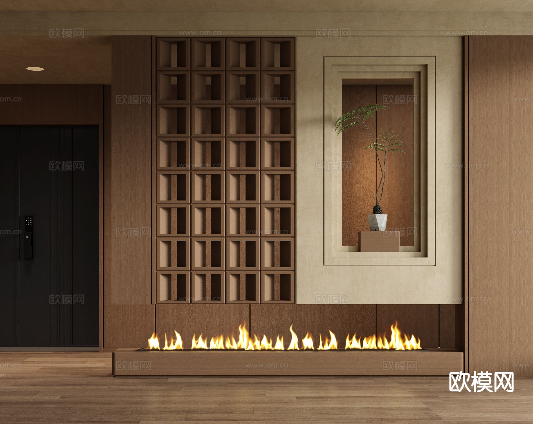 中古风隔断 玄关隔断3d模型下载