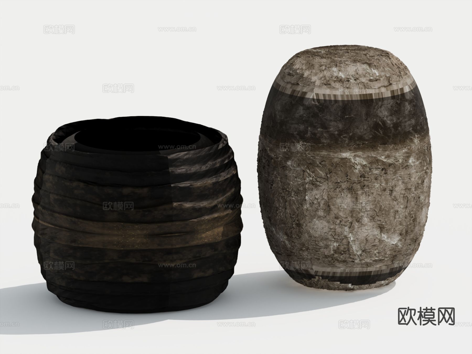 侘寂罐子 陶罐 茶叶罐su模型下载（渲染图2）