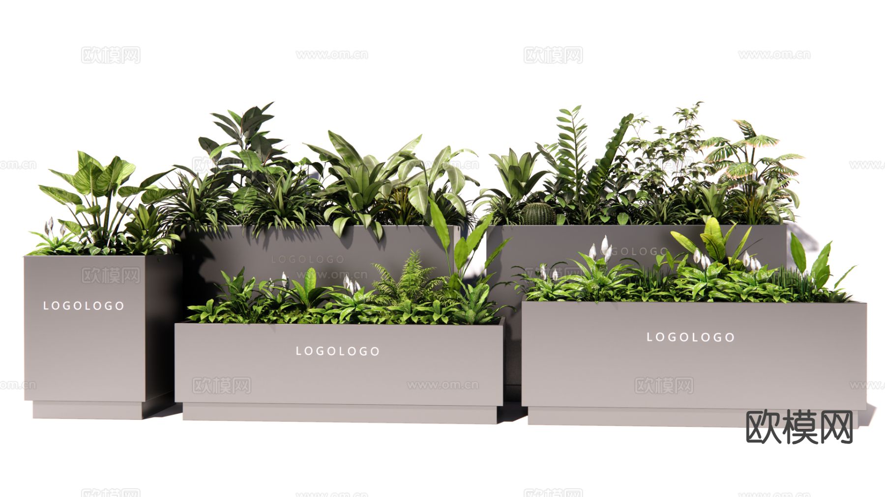 移动花箱 花坛su模型下载（渲染图2）