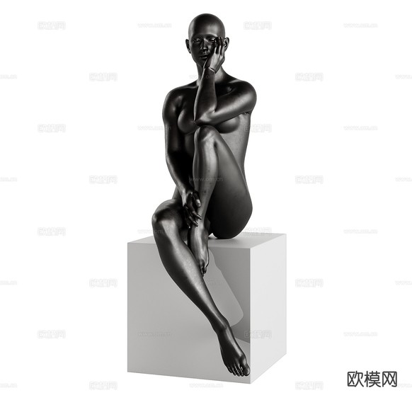 Finesse 人形雕塑 艺术人体装置3d模型下载(渲染图3)