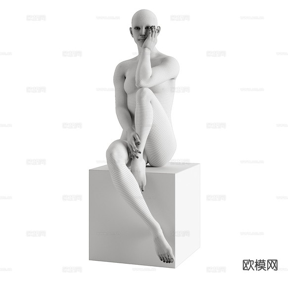 Finesse 人形雕塑 艺术人体装置3d模型下载(渲染图4)