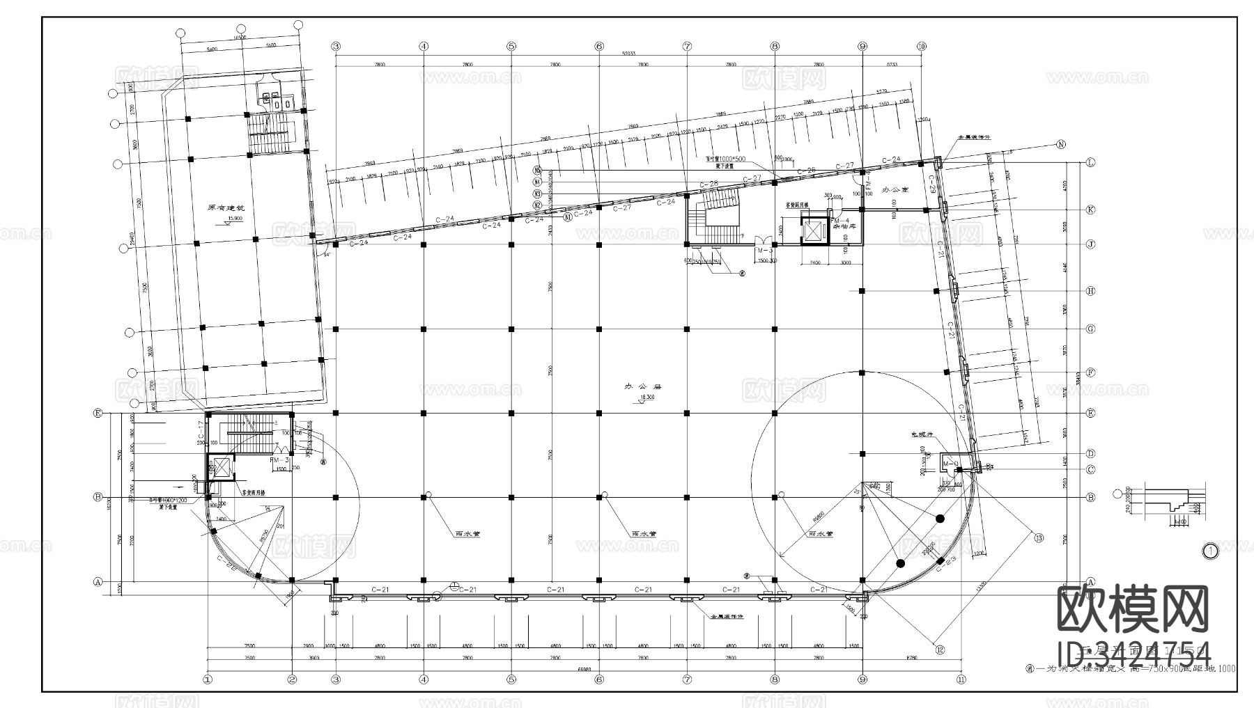 海城商厦建筑cad施工图下载（渲染图8）