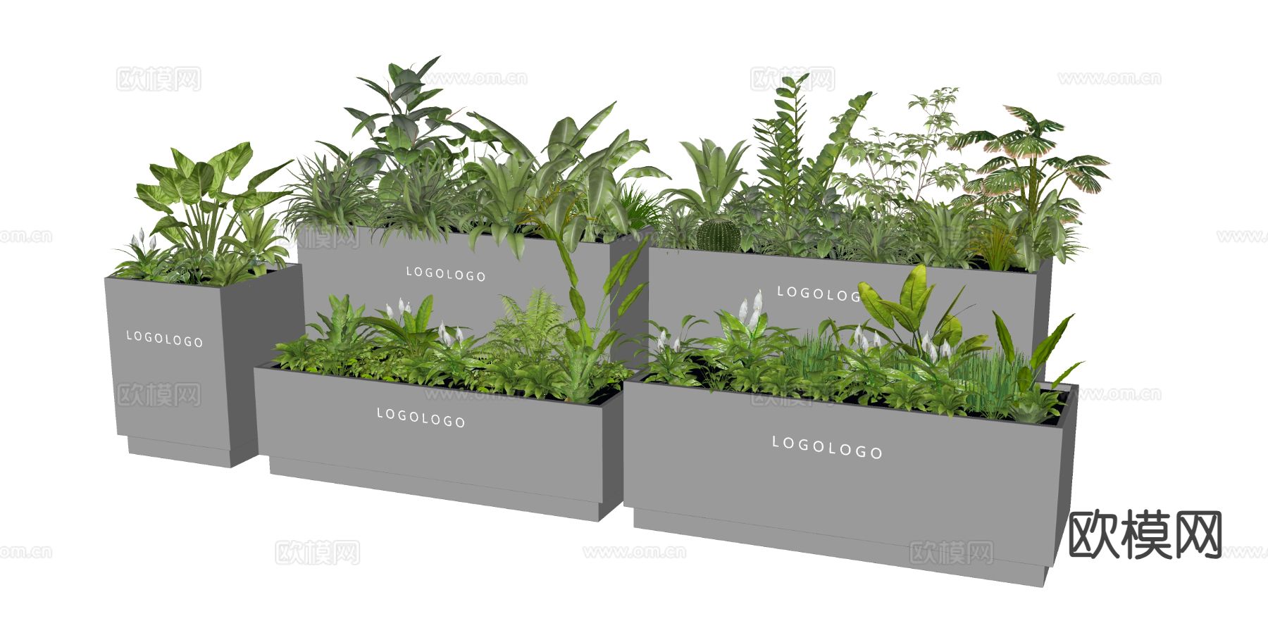 移动花箱 花坛su模型下载（渲染图3）