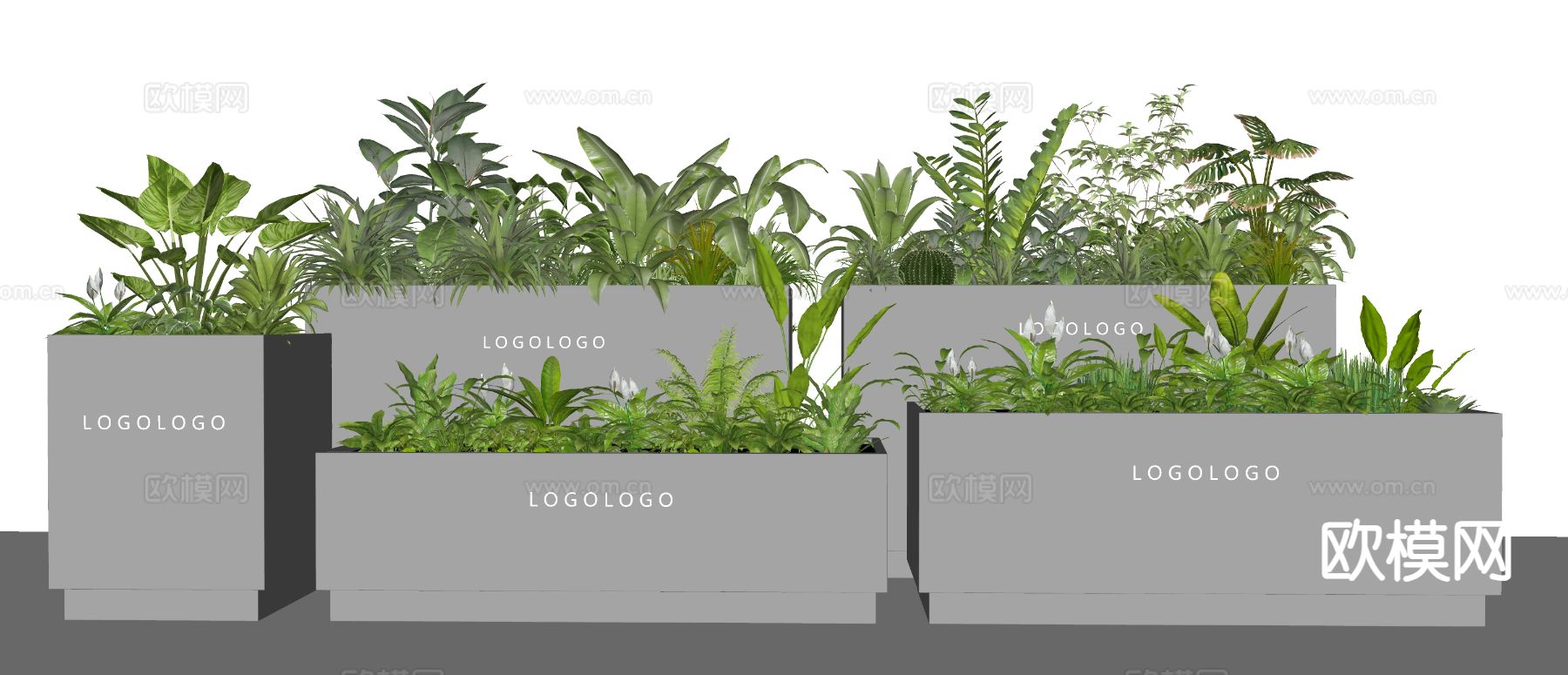 移动花箱 花坛su模型下载（渲染图1）