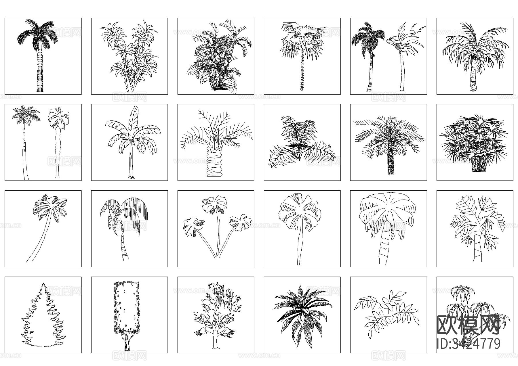 精品树立面图集cad图库下载（渲染图2）