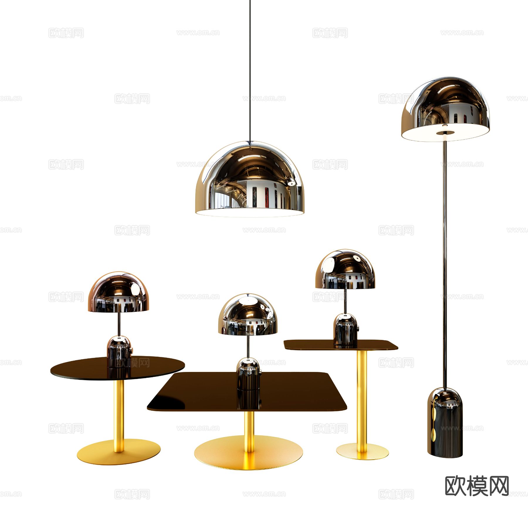 轻奢台灯 落地灯3d模型下载