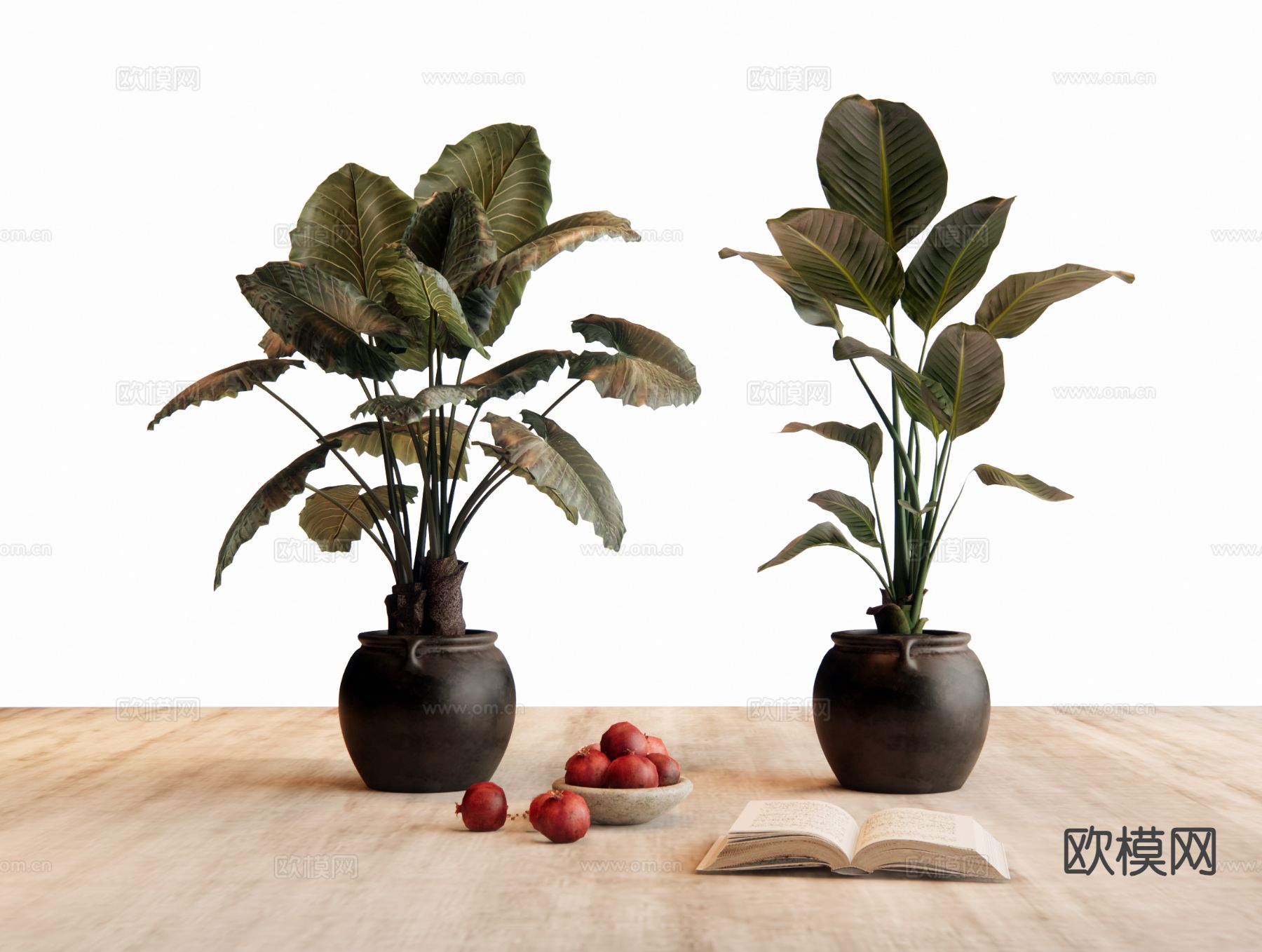 中古风植物 盆栽 盆景su模型下载（渲染图2）