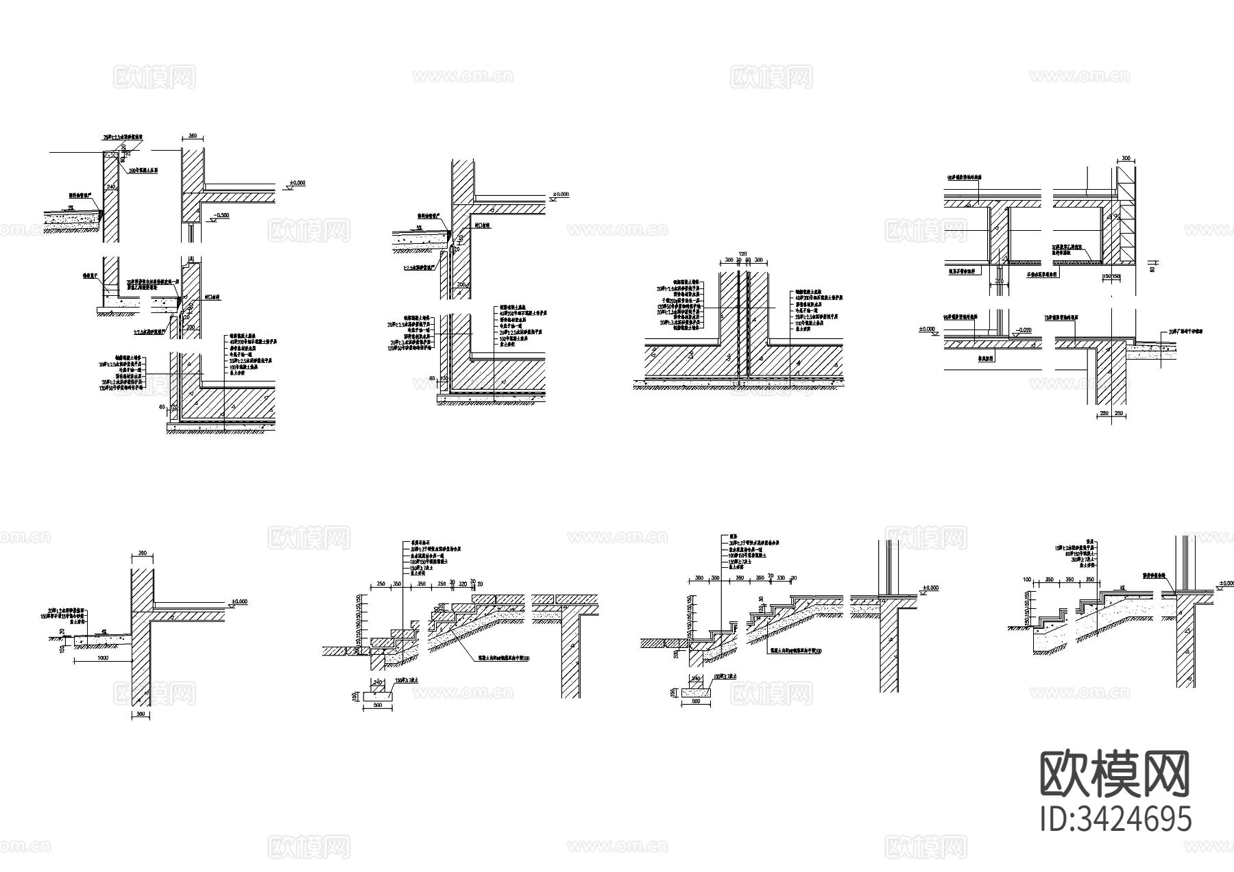各种建筑构造做法cad大样图下载（渲染图8）