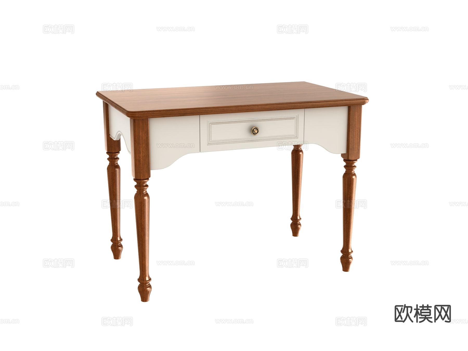 简欧书桌 书台3d模型下载