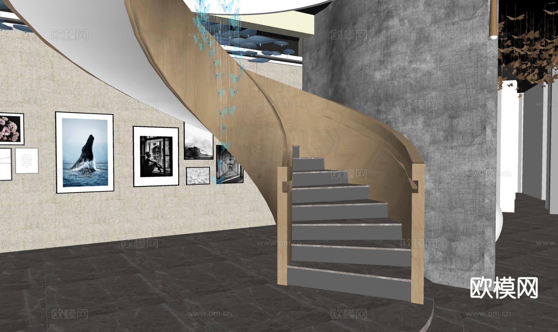 现代婚纱店su模型下载（渲染图1）