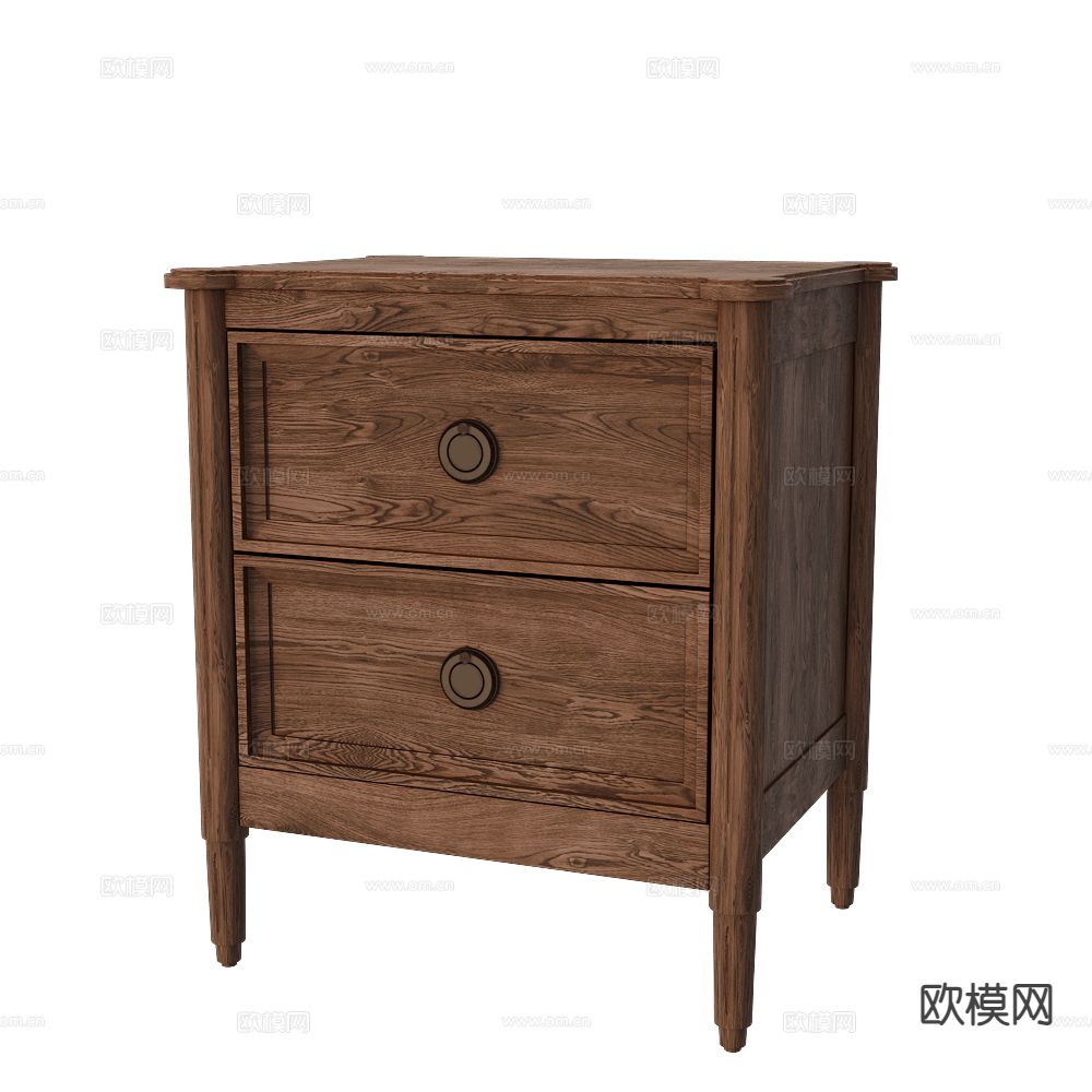 中式床头柜3d模型下载