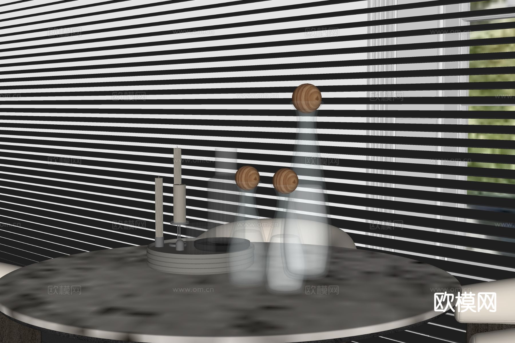 托盘 酒具 饮料su模型下载（渲染图1）