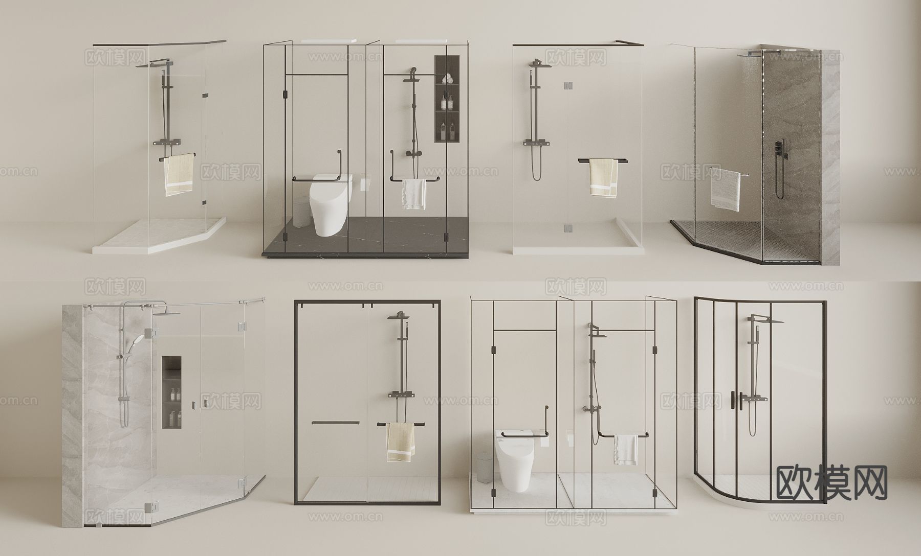 淋浴间 淋浴房3d模型下载