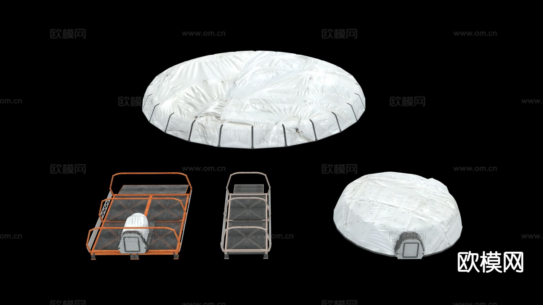 现代未来科幻基地 星际殖民地3d模型下载