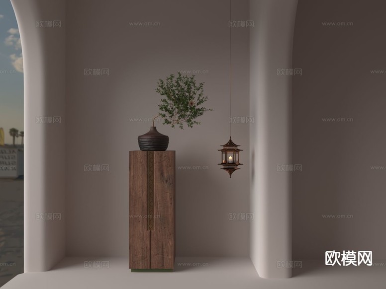 侘寂盆栽 盆景 绿植3d模型下载