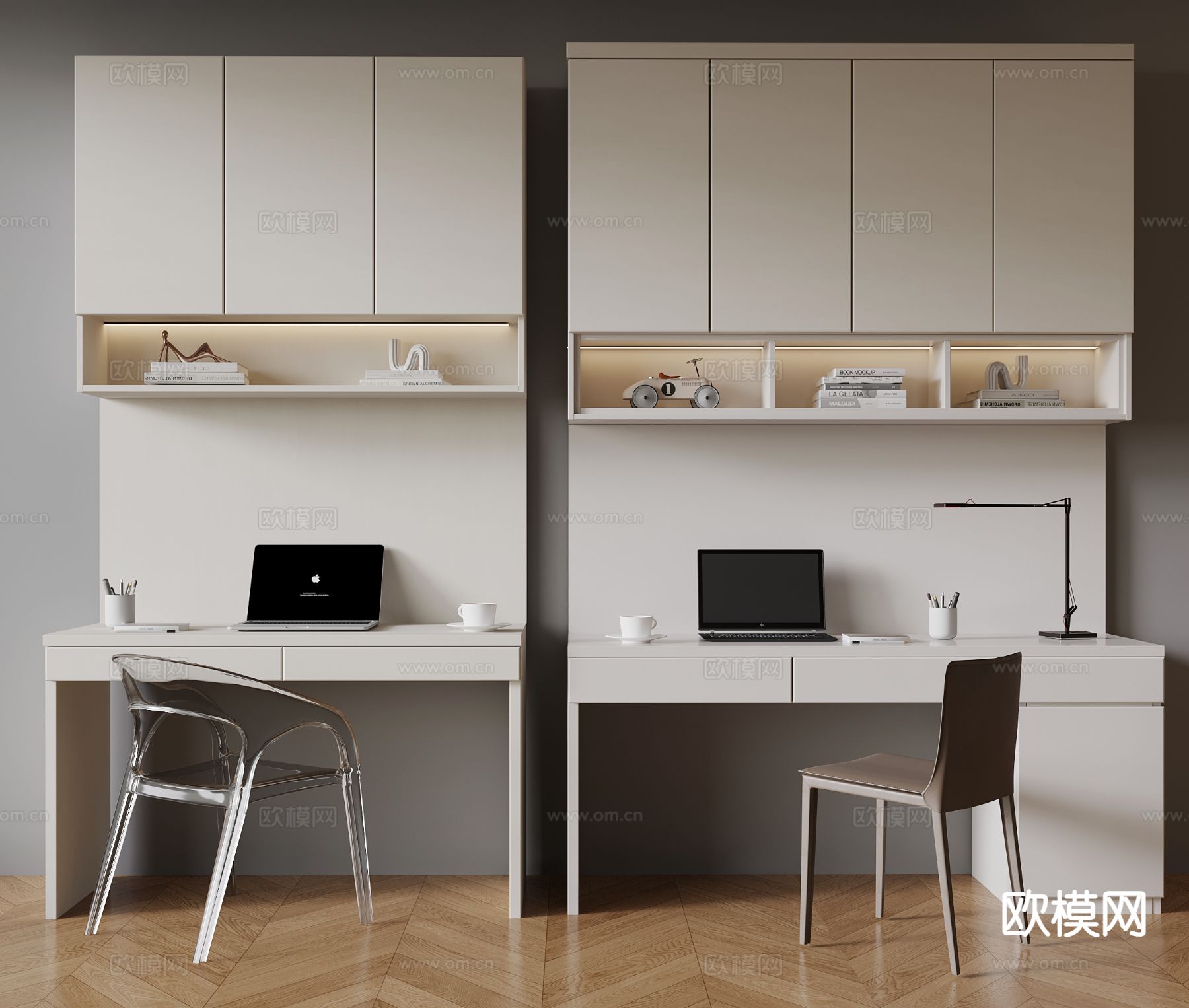 现代书桌椅su模型下载（渲染图2）