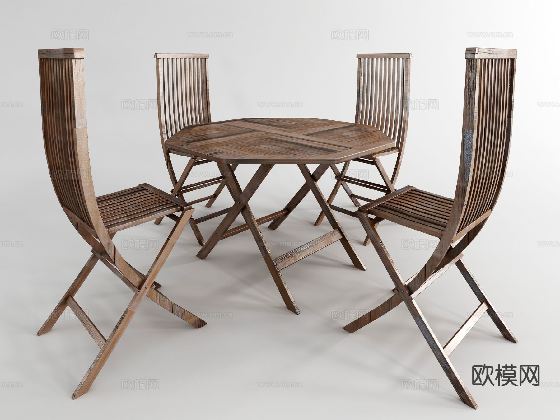 户外桌椅 庭院桌椅3d模型下载
