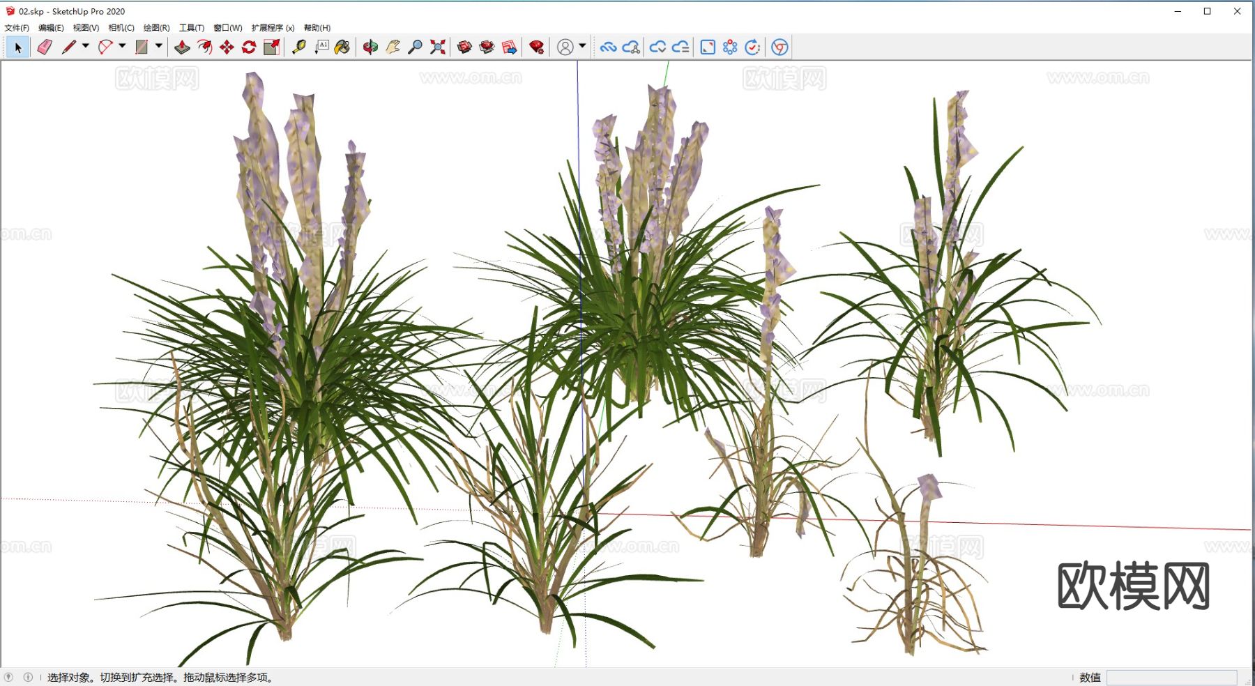 户外植物 花草 薰衣草su模型下载（渲染图1）