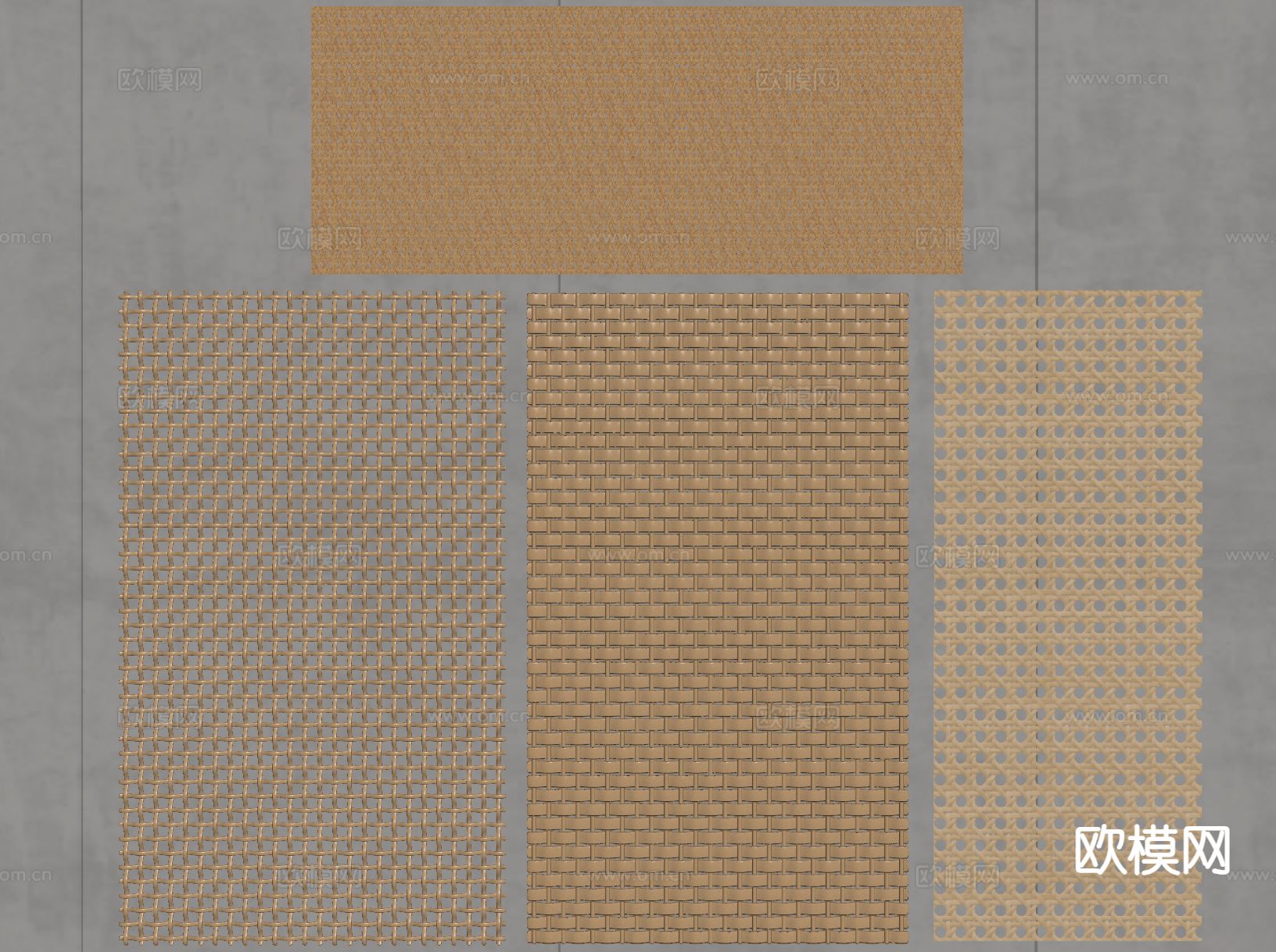 侘寂藤编隔断 网格隔断su模型下载（渲染图1）