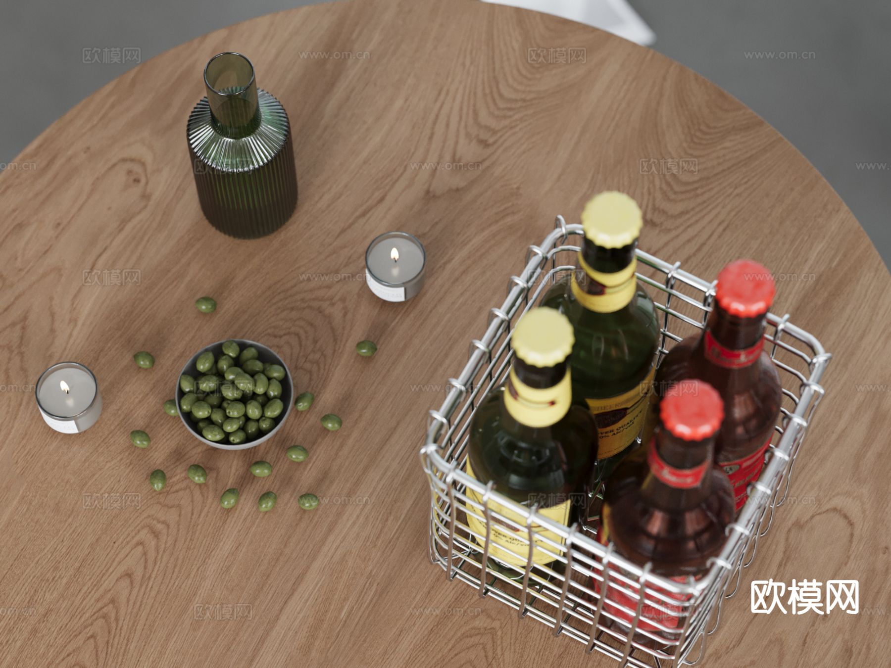 水果摆件 饮料 蜡烛su模型下载（渲染图2）